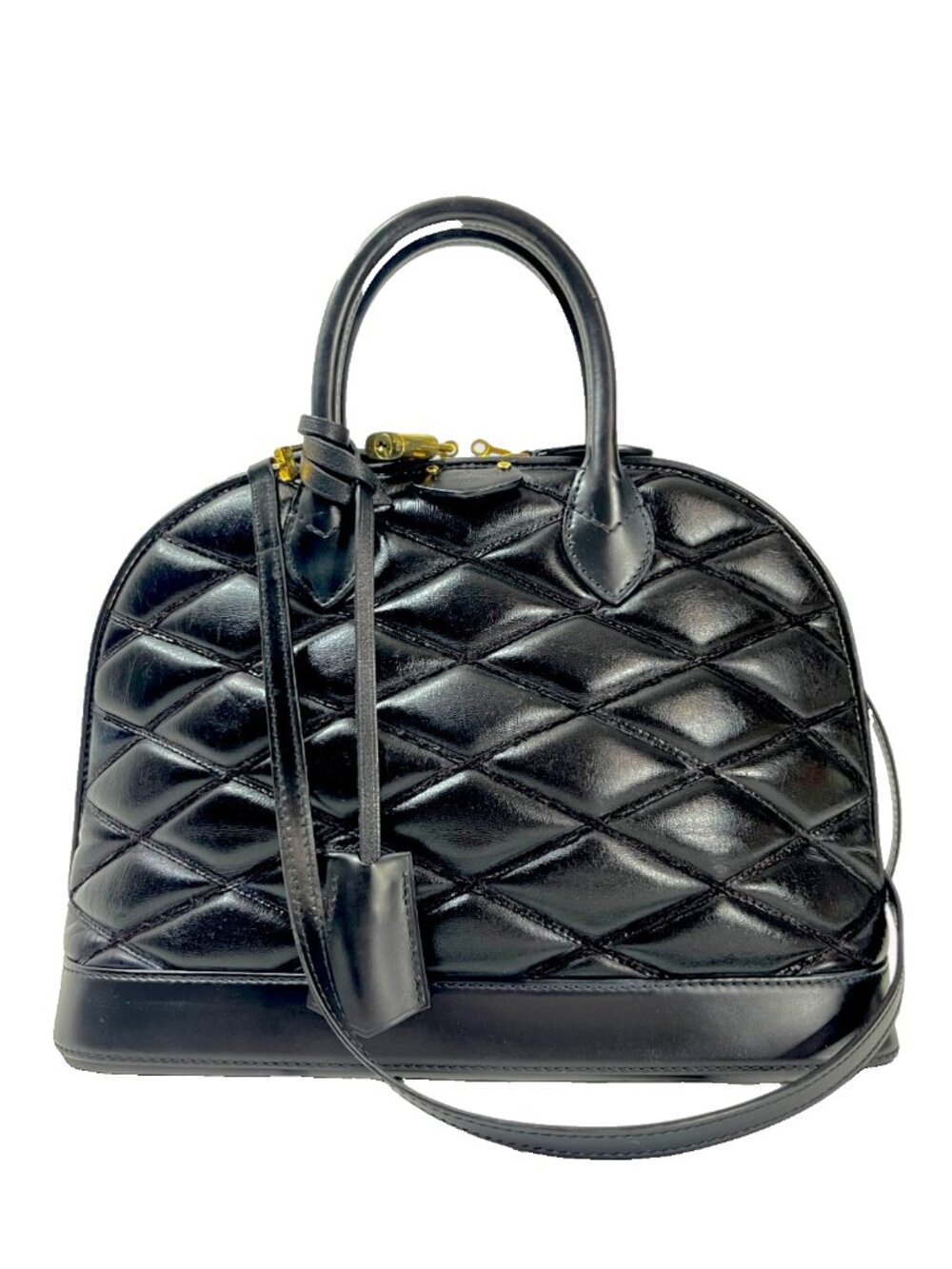 Louis Vuitton Alma PM Malletage Black Quilted Lambskin Shoulder Strap Bag  LV